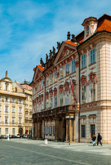 Fototapeta na wymiar Kinsky Palace on the Old Town square, Prague Czech