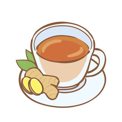 Illustration of hot ginger tea