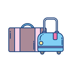 Isolated bags for travel vector design