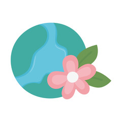 Isolated planet and flower vector design