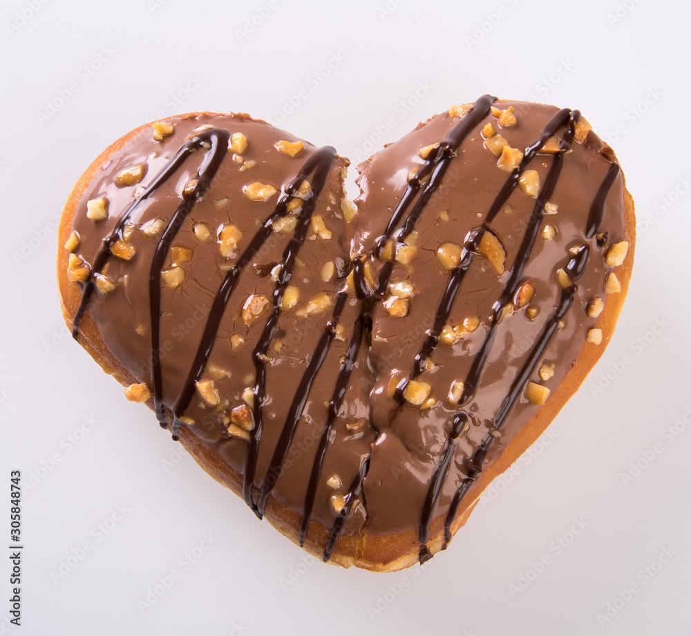 Sticker Donut or Heart Shaped Donut on a background new.