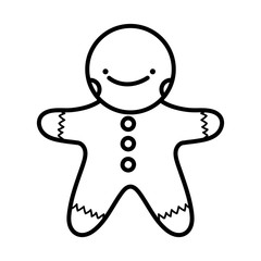 merry christmas celebration gingerbread man thick line