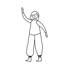 woman with ugly sweater character thick line