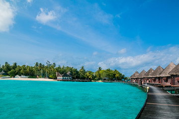 Beautiful tropical Maldives resort hotel and island