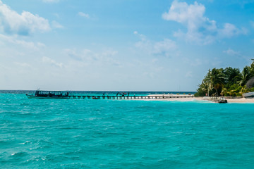 Beautiful tropical Maldives resort hotel and island