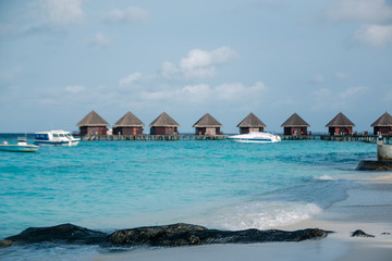 Beautiful tropical Maldives resort hotel and island