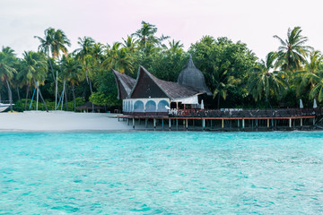 Beautiful tropical Maldives resort hotel and island