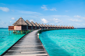 Beautiful tropical Maldives resort hotel and island