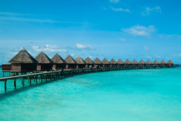 Beautiful tropical Maldives resort hotel and island