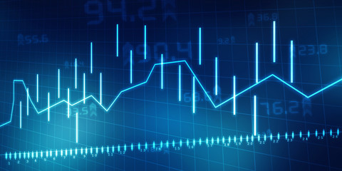 2d rendering Stock market online business concept. business Graph 
