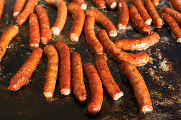 Delicious  grilled sausages