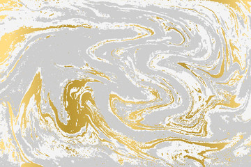 Gray and gold agate ripplle pattern. Pale beautiful marble background.