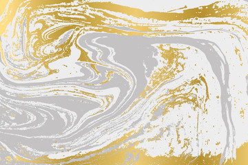 Gray and gold agate ripplle pattern. Simple marble monochrome background. Minimalism