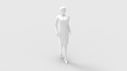 3d rendering of a walking woman isolated in white background