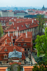 Fototapeta premium View to Lesser Town of Prague city and St. Nicholas Church, Czech