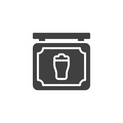 Beer bar sign vector icon. filled flat sign for mobile concept and web design. Beverage bar signage glyph icon. Alcoholic drinks symbol, logo illustration. Vector graphics