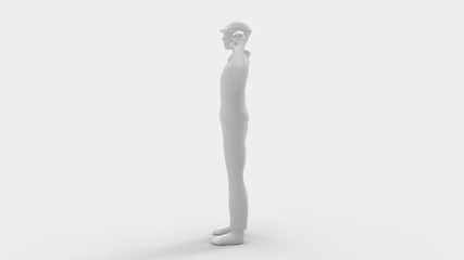 3d rendering of a man model with arms spread isolated in studio