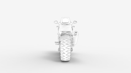 3d rendering of a super sport motorcycle isolated in studio background