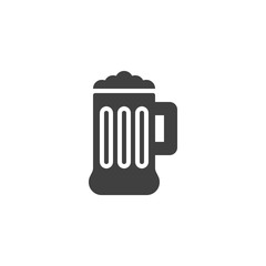 Beer mug vector icon. filled flat sign for mobile concept and web design. Glass of beer with foam glyph icon. Symbol, logo illustration. Vector graphics