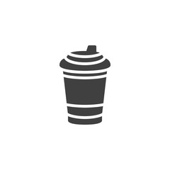 Take away coffee cup vector icon. filled flat sign for mobile concept and web design. Hot drink paper cup glyph icon. Symbol, logo illustration. Vector graphics