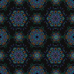 Ornate vintage seamless damask background. Floral baroque ornament in Victorian style. Pattern design, decorative retro decor, vector illustration