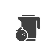 Orange juice pitcher vector icon. filled flat sign for mobile concept and web design. Jug of orange juice glyph icon. Symbol, logo illustration. Vector graphics