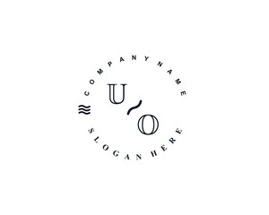 Fototapeta premium Initial UO vintage logo template