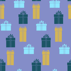 Seamless pattern with gift boxes. Vector illustration