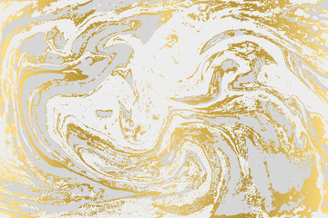 Gray and gold agate ripplle pattern. Simple marble monochrome background. Minimalism