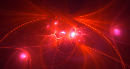 3D rendering abstract red fractal light background