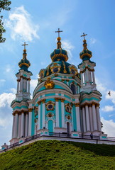 Fototapeta na wymiar St.Andrew's church in Kiev,Ukraine