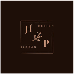 HP Beauty vector initial logo, handwriting logo of initial signature, wedding, fashion, jewerly, boutique, floral and botanical with creative template for any company or business