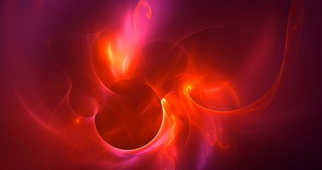 3D rendering abstract red fractal light background