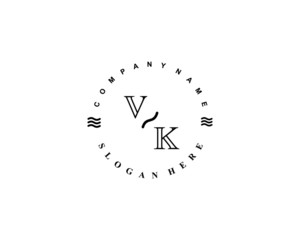 Initial VK vintage logo template