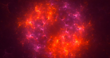 3D rendering abstract red fractal light background