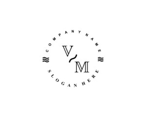 Initial VM vintage logo template