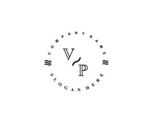 Initial VP vintage logo template