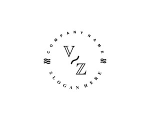 Initial VZ vintage logo template