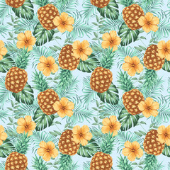 Tropical pattern. Can be used as print, postcard, packaging design, element design, template, textile design, wrapping paper, digital paper and so on.