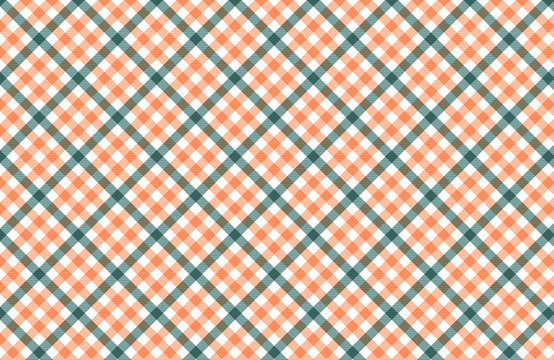 Tartan Vector Patterns, Turquoise And Orange 