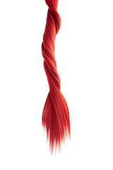 Obraz na płótnie Canvas Red twisted hair on white background, isolated. Looks like animal tail