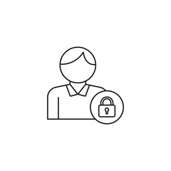 authorization manager - minimal line web icon. simple vector illustration. concept for infographic, website or app.