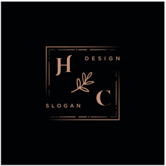 HC Beauty vector initial logo, handwriting logo of initial signature, wedding, fashion, jewerly, boutique, floral and botanical with creative template for any company or business