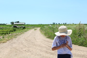 little girl in field