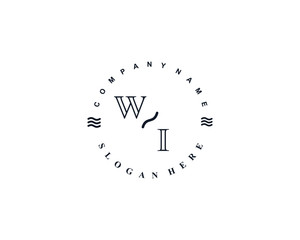 Initial WI vintage logo template