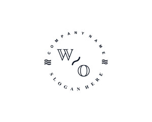 Initial WO vintage logo template