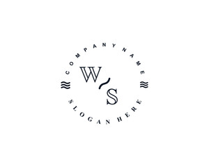 Initial WS vintage logo template
