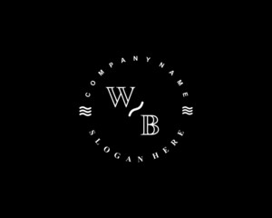 Initial WB vintage logo template