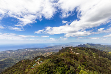 View from "Gran Piedra" in the mountains of the Sierra Maestra in Cuba