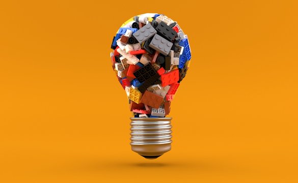 Bricks in light bulb shape